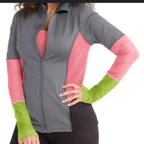 SPANX Jackets & Blazers - SPANX Mod Bod Lightweight Color Blocked stretch Zip Up Jacket NWOT Size Medium